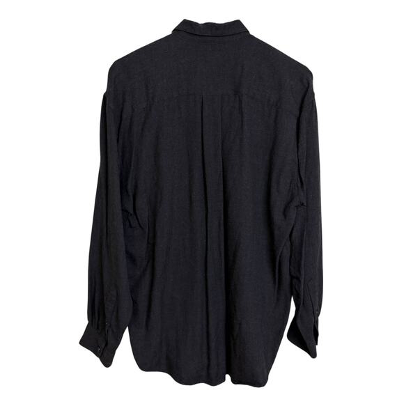 Basco All American Dress Shirt Mens Small Gray Wool Long Sleeve Button Up Xmas - Picture 2 of 9